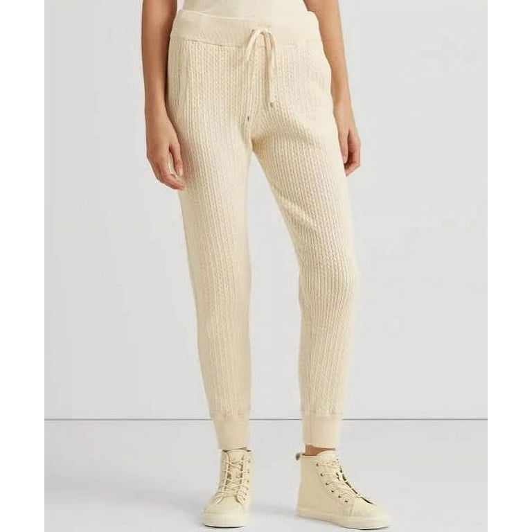 Ralph Lauren Women's Cable Knit Jogger Pants Brown Size X-Large