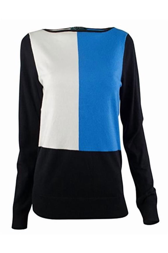 Ralph Lauren Women's Color-Blocked Long-Sleeve Pullover Sweater-BBP-S