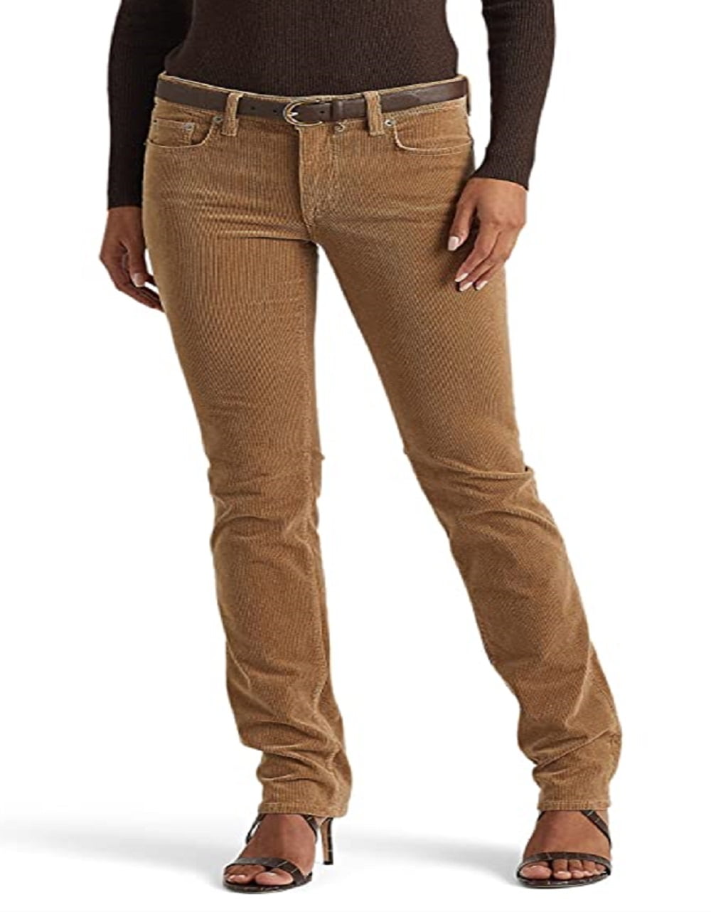 Ralph Lauren Women's Corduroy Mid Rise Straight Pant Brown Size 8 ...