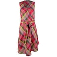 thumbnail image 1 of Ralph Lauren Women's Crinkle Surplice V- Neck Sleeveless Waist Dress, 1 of 4