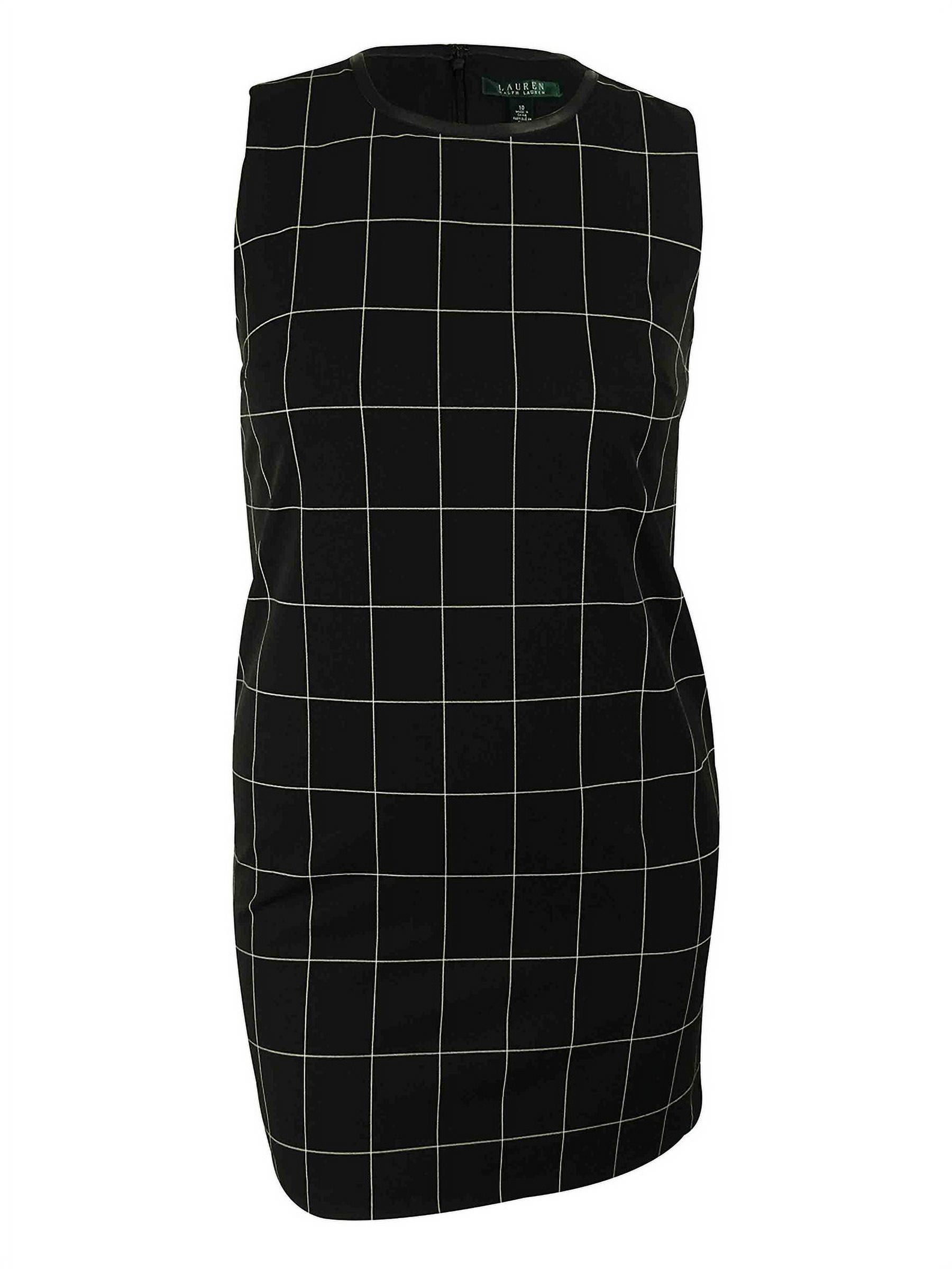 Ralph Lauren Women's Faux Leather Trim Sleeveless Dress - Walmart Business Supplies Ralph Lauren Women's Faux Leather Trim Sleeveless Dress - Walmart Business Supplies