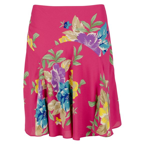 Ralph Lauren Women's Floral Georgette Skirt Pnk Mlt 6