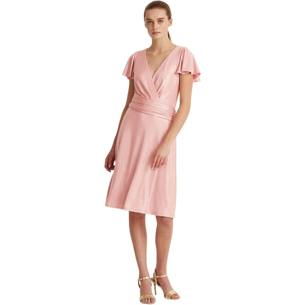 Ralph Lauren シルク　ドレス　ピンク Lauren Ralph Lauren Women's Foiled Jersey Cocktail Dress (6, Pink
