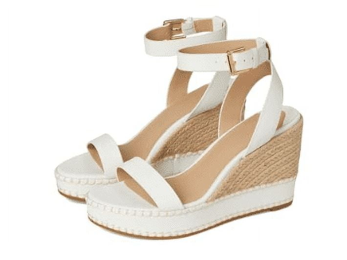 Ralph Lauren Women's Hilarie Calfskin Espadrille Snow White, 8.5 M