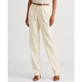 thumbnail image 1 of Ralph Lauren Women's Linen Twill Pleated Pants Brown Size 14, 1 of 4