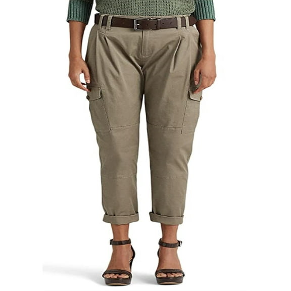 Ralph Lauren Women's Micro Sanded Twill Cargo Pants Green Size 10