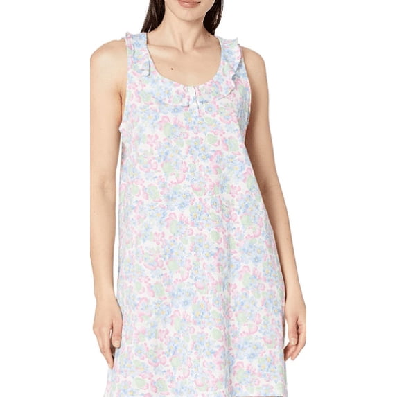 Ralph Lauren Women's Multi Sleeveless Cotton Blend Floral Gown, Large