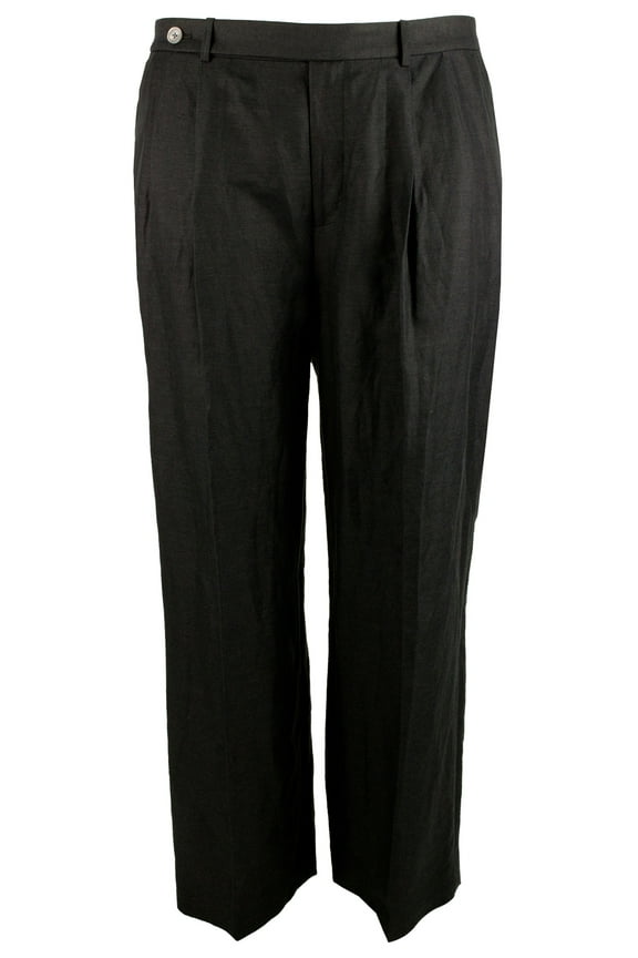 Women's Plus Size Linen Wide Leg Cropped Pants 14 W