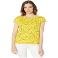 thumbnail image 1 of Ralph Lauren Women's Print Cotton Blend Tee Yellow Size Medium, 1 of 3