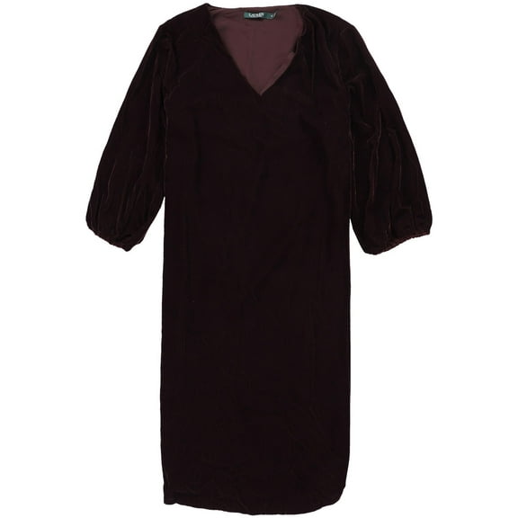 Ralph Lauren Womens Abarny Velvet Shift Dress, Red, 16