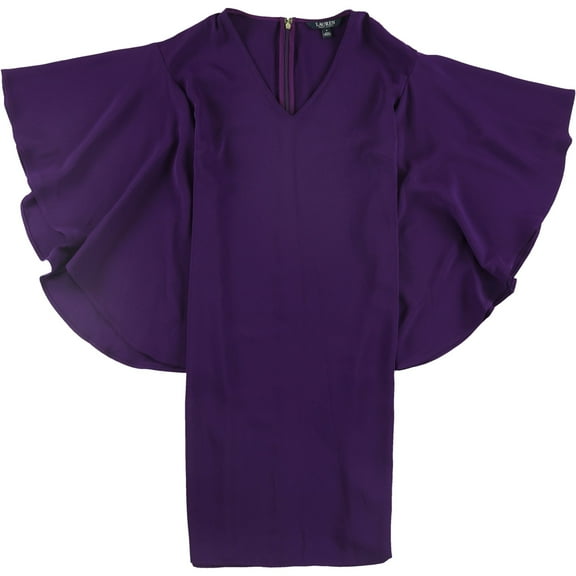 Ralph Lauren Womens Arieana Bell Sleeve Pencil Dress, Purple, 6