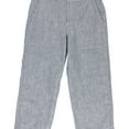 thumbnail image 1 of Ralph Lauren Womens Chambray Casual Wide Leg Pants, Blue, Petite, 4P, 1 of 2
