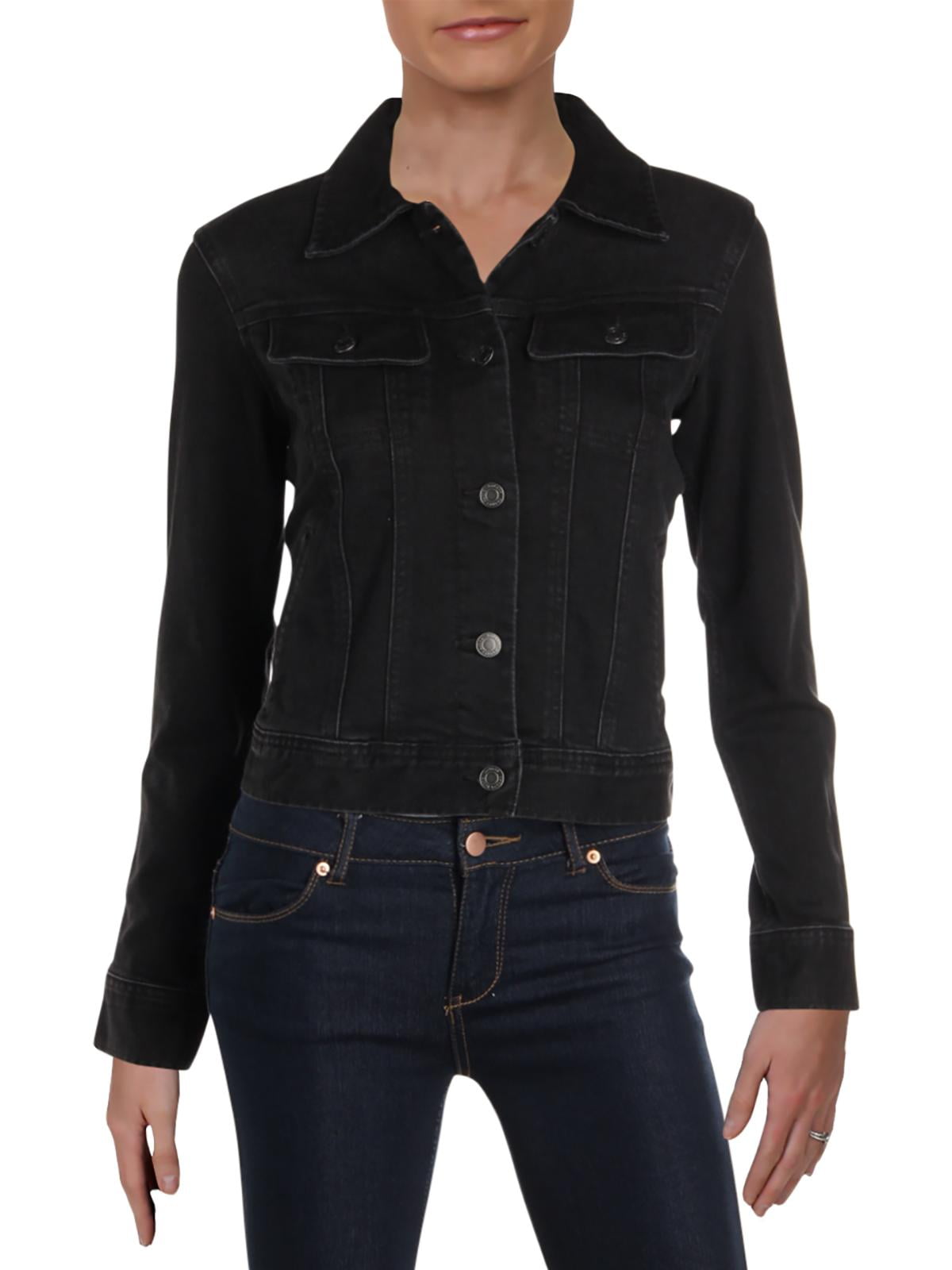 Ralph Lauren Womens Denim Jean Jacket, Black, 8