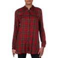thumbnail image 1 of Ralph Lauren Womens Flannel Button Up Shirt, Red, Medium, 1 of 2