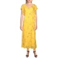 thumbnail image 1 of Ralph Lauren Womens Floral Ruffled Dress, Yellow, 10, 1 of 3