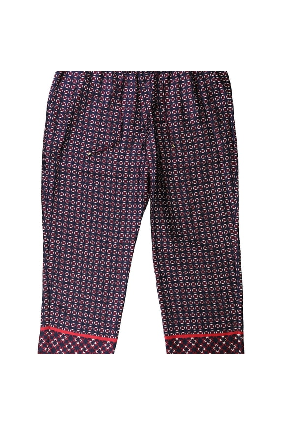 Womens Geometric Print Casual Cropped Pants, Multicoloured, 8