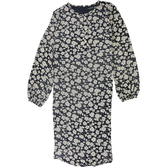 Ralph Lauren Womens Georgette A-line Dress, Off-White, 8