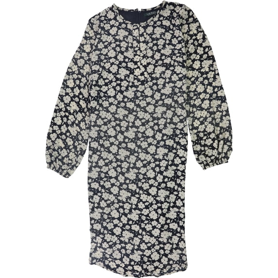 Ralph Lauren Womens Georgette A-line Dress, Off-White, 8