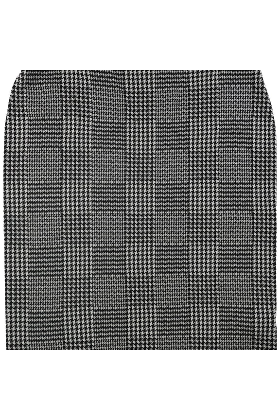 Womens Houndstooth Pencil Skirt, Black, Plus Size, 3X
