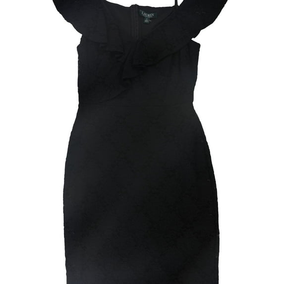 Ralph Lauren Womens Lace Cold Shoulder Dress, Black, 8