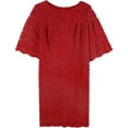 thumbnail image 1 of Ralph Lauren Womens Lace Sheath Dress, Red, 2, 1 of 1