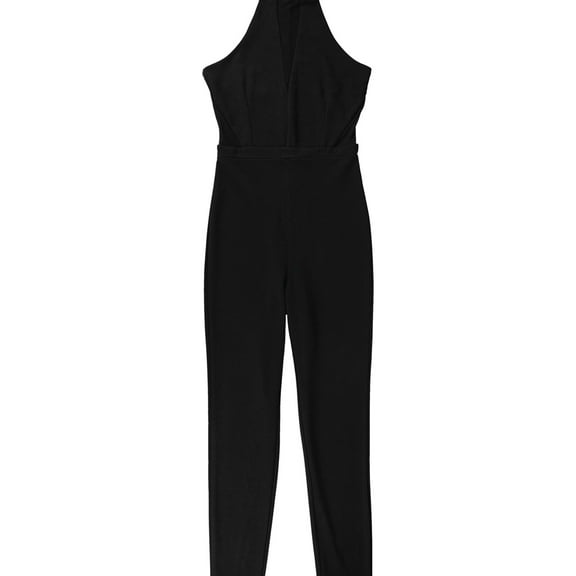 Ralph Lauren Womens Mesh Inserts Jumpsuit, Black, Small