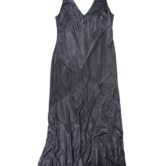 Ralph Lauren Womens Metallic Gown Dress, Blue, 12