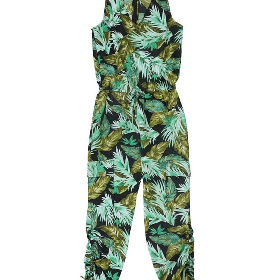 Lauren by Ralph Lauren Women's Twill Cargo Jumpsuit (14, Black Multi)