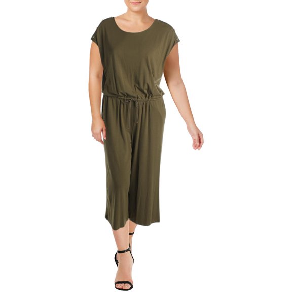 Ralph Lauren Womens Plus Dreshima Knit Cap Sleeves Jumpsuit