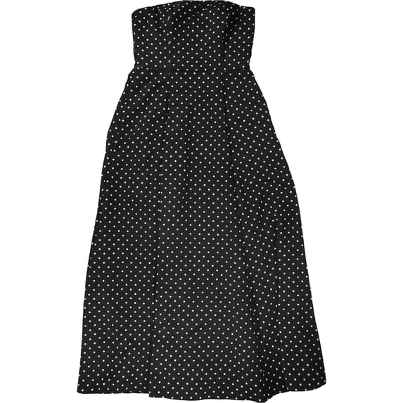 Ralph Lauren Womens Polka Dot Gown A-line Dress, Black, 8