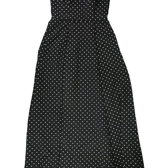 Ralph Lauren Womens Polka Dot Gown A-line Dress, Black, 8