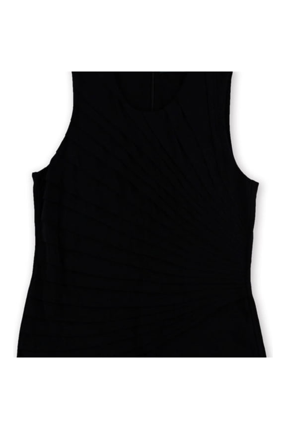 Womens Pressed-Pleat Knit Blouse, Black, X-Large