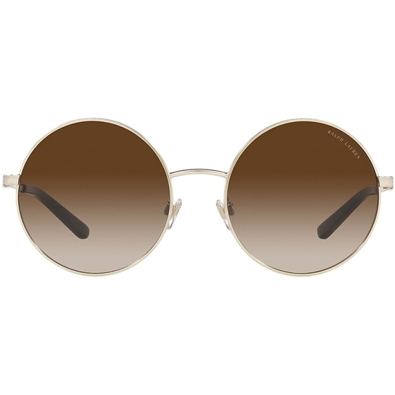 Ralph Lauren Womens Rl7072 Round Sunglasses Shiny Sanded Pale Gold/Brown Gradient 55 Millimeters