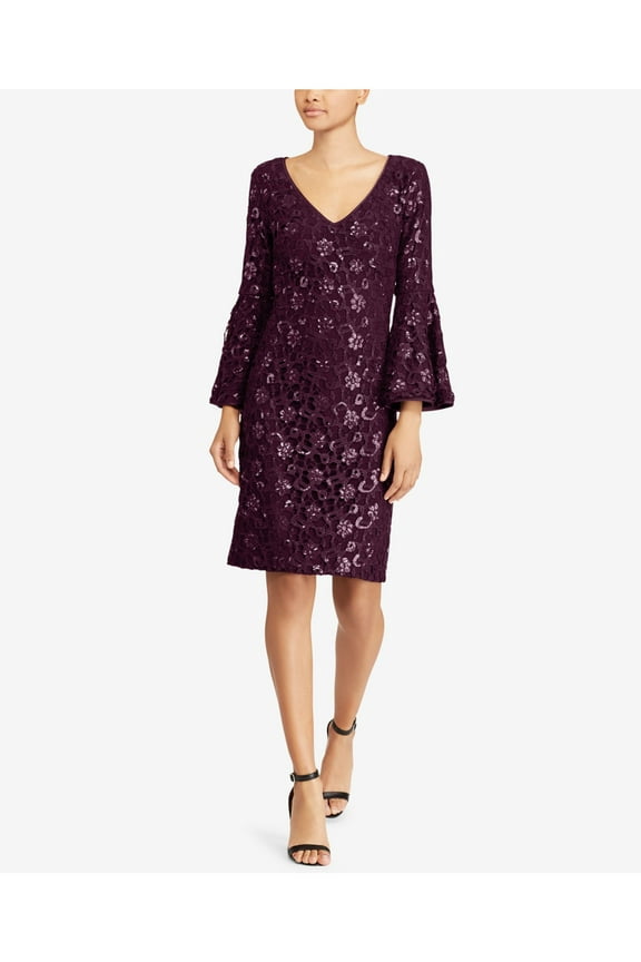 Womens Sequined A-Line Dress