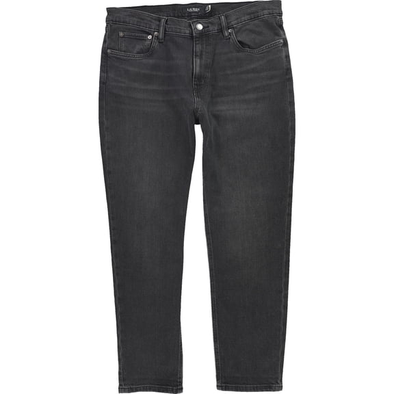 Ralph Lauren Womens Stretch Tapered Relaxed Fit Jeans, Black, 16