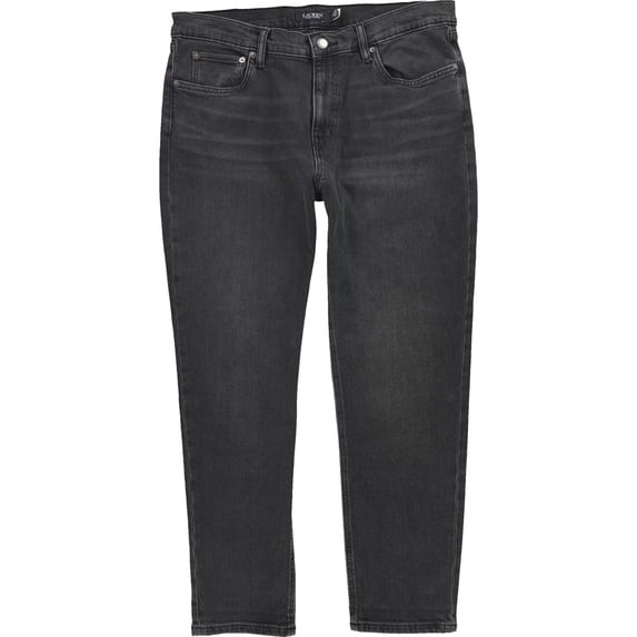 Ralph Lauren Womens Stretch Tapered Relaxed Fit Jeans, Black, 4