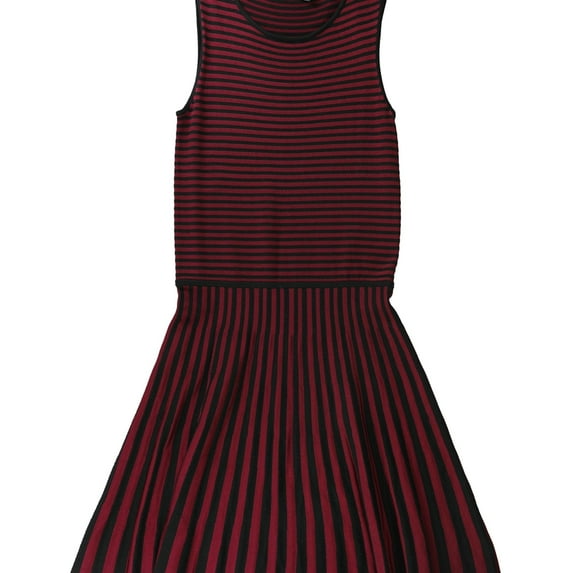 Ralph Lauren Womens Striped A-line Dress, Black, Medium