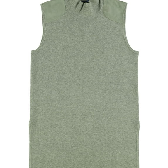 Ralph Lauren Womens Suede Trim Knit Sweater, Grey, X-Small