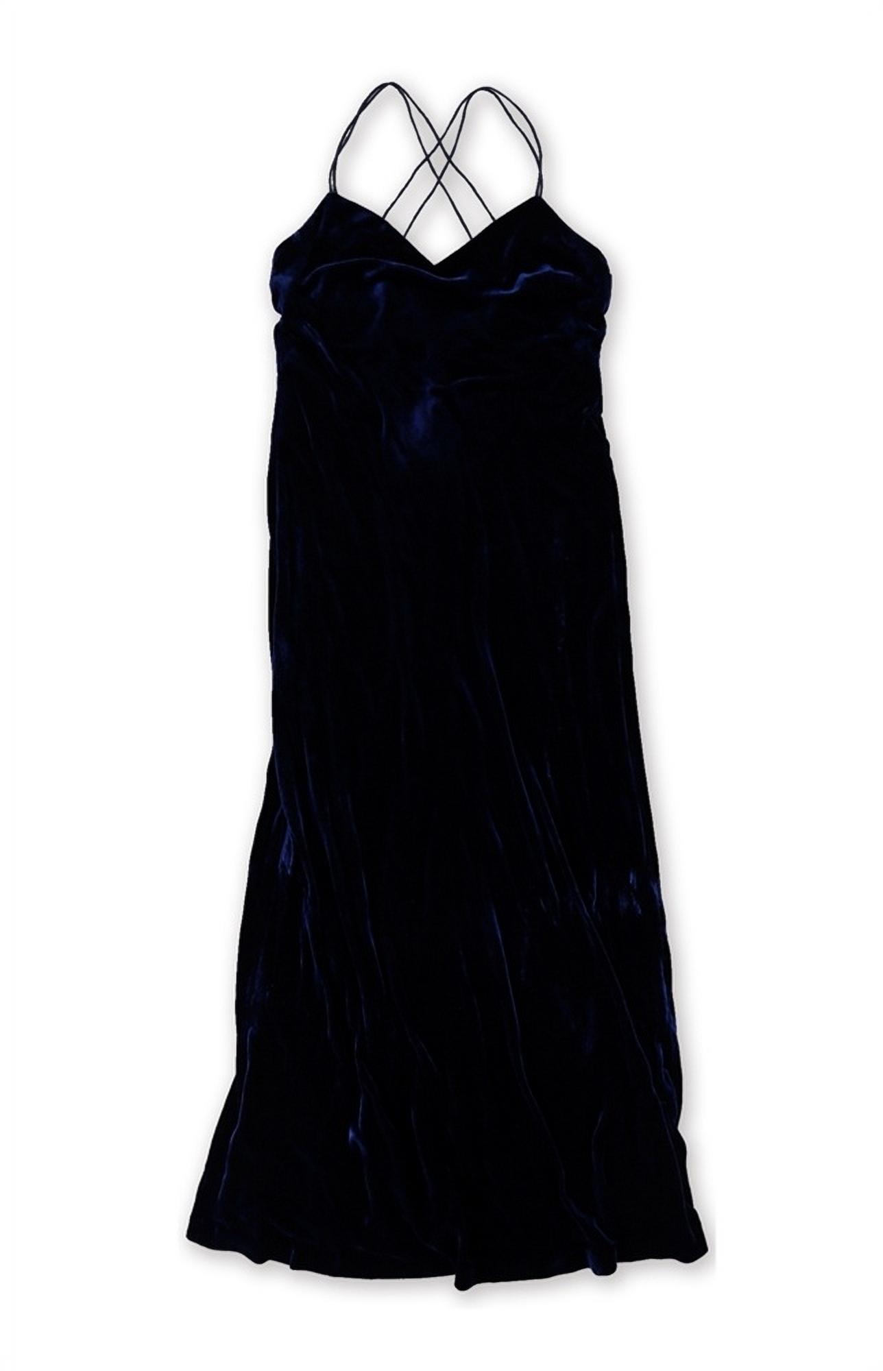 ralph lauren blue velvet dress 00s Ralph Lauren Blue Velvet Dress