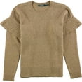 thumbnail image 1 of Ralph Lauren Womens Wool Blend Ruffled Pullover Sweater, Beige, Large, 1 of 2