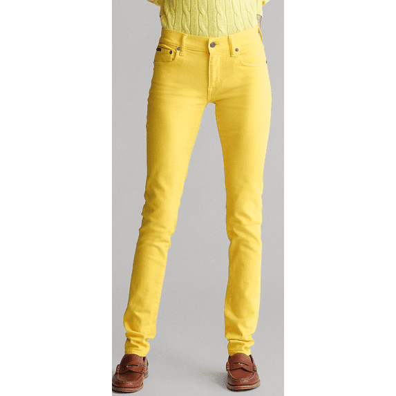 Ralph Lauren YELLOW Women's Tompkins Stretch Skinny Jean, US 25