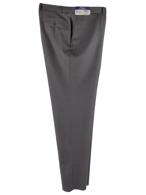 Ralph Men's Wool Natural Stretch Flat Front Dress Pants-C-40W