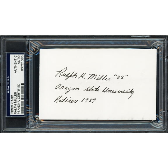 Ralph Miller Autographed 3x5 Index Card Oregon State University Beavers Coach "1989" PSA/DNA #83721085