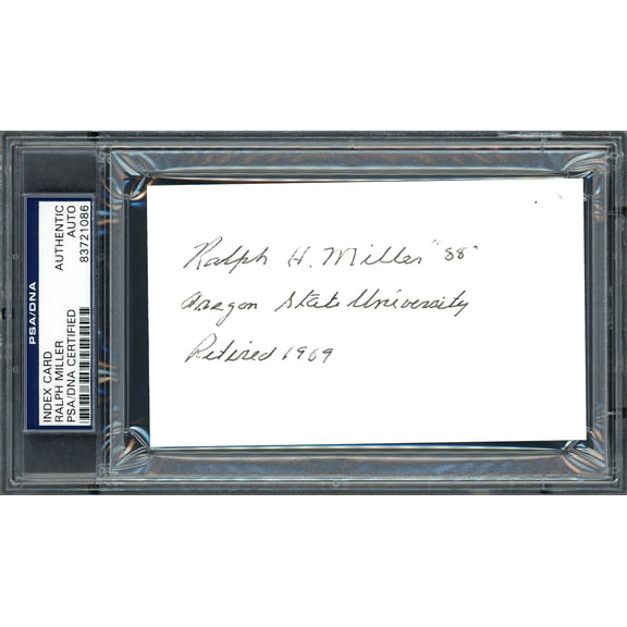 Ralph Miller Autographed 3x5 Index Card Oregon State University Beavers Coach PSA/DNA #83721086