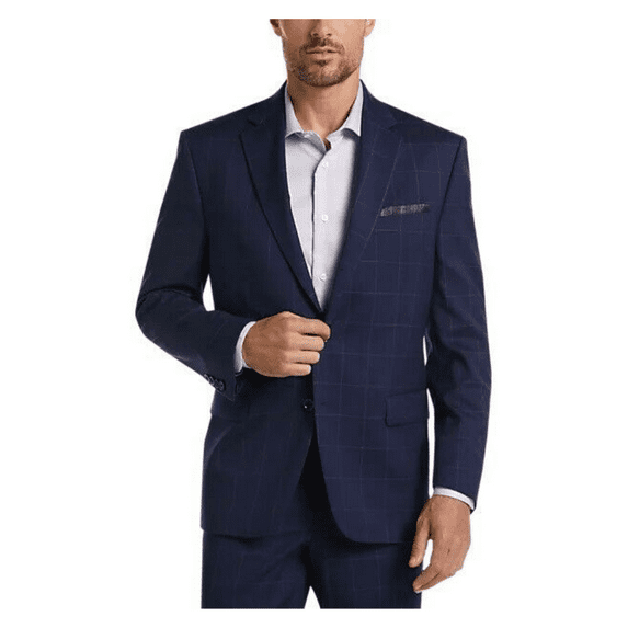 Ralph Ralph Lauren Classic Fit Navy Plaid Wool, Navy
