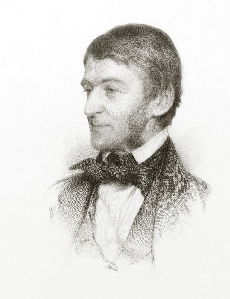 Ralph Waldo Emerson 1803 To 1882 American Author Poet Philosopher Canvas Art - Ken Welsh Design Pics (12 x 16)