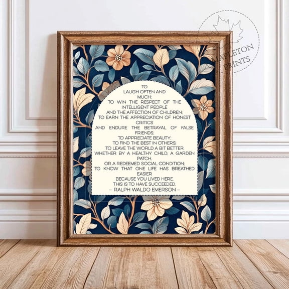 Ralph Waldo Emerson Quote Motivational Poetry Art Unframed Paper Print
