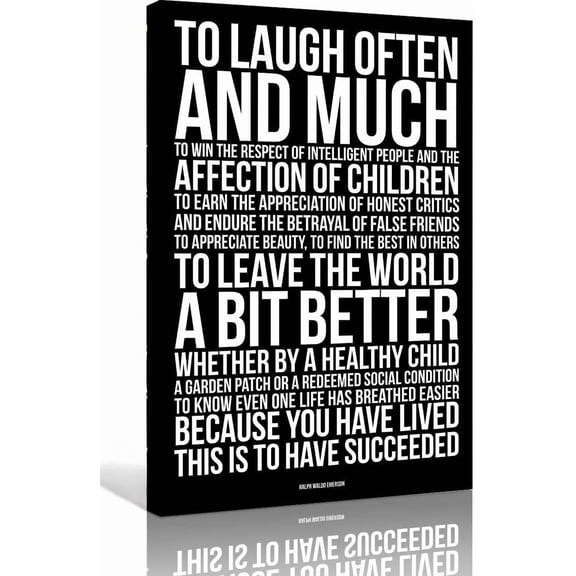 Ralph Waldo Emerson Quote Wall Art To Laugh Often Poster Inspirational Wall Decorative poster