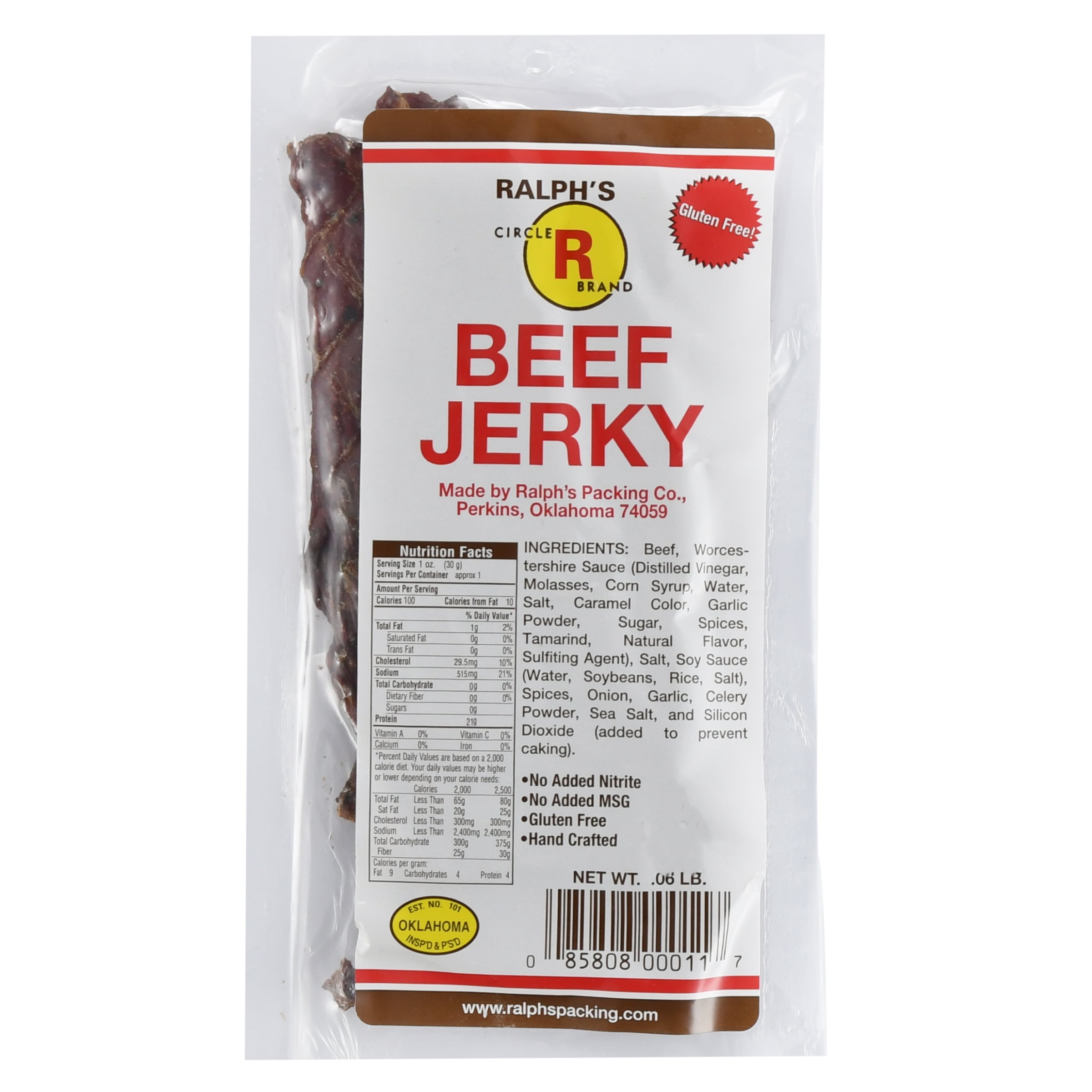 Ralph's Gluten-Free Beef Jerky 0.6lb Bag
