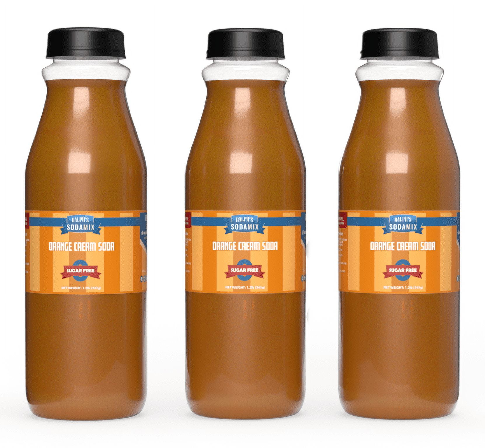 RALPHS SODAMIX Ralph's SUGAR FREE Orange Cream Soda Sparkling Water Sodamix Flavors | Three 16oz Bottles